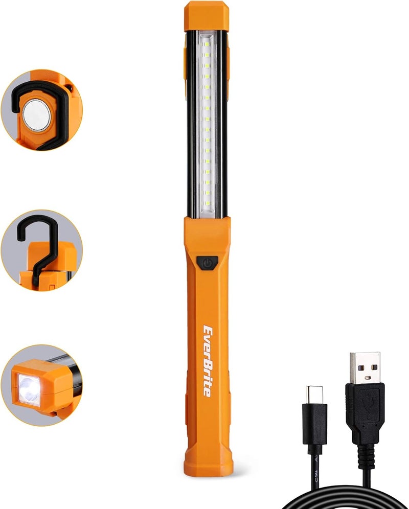 EverBrite 1000LM ضوء عمل LED، ضوء عمل قابل لإعادة الشحن للميكانيكيين مع قاعدتين مغناطيسيتين مزدوجتين و خطافات تعليق، 4 أوضاع إضاءة، كابل USB C، لإصلاح السيارات، العمل، والعواصف، عبوة من 1 - Image 1